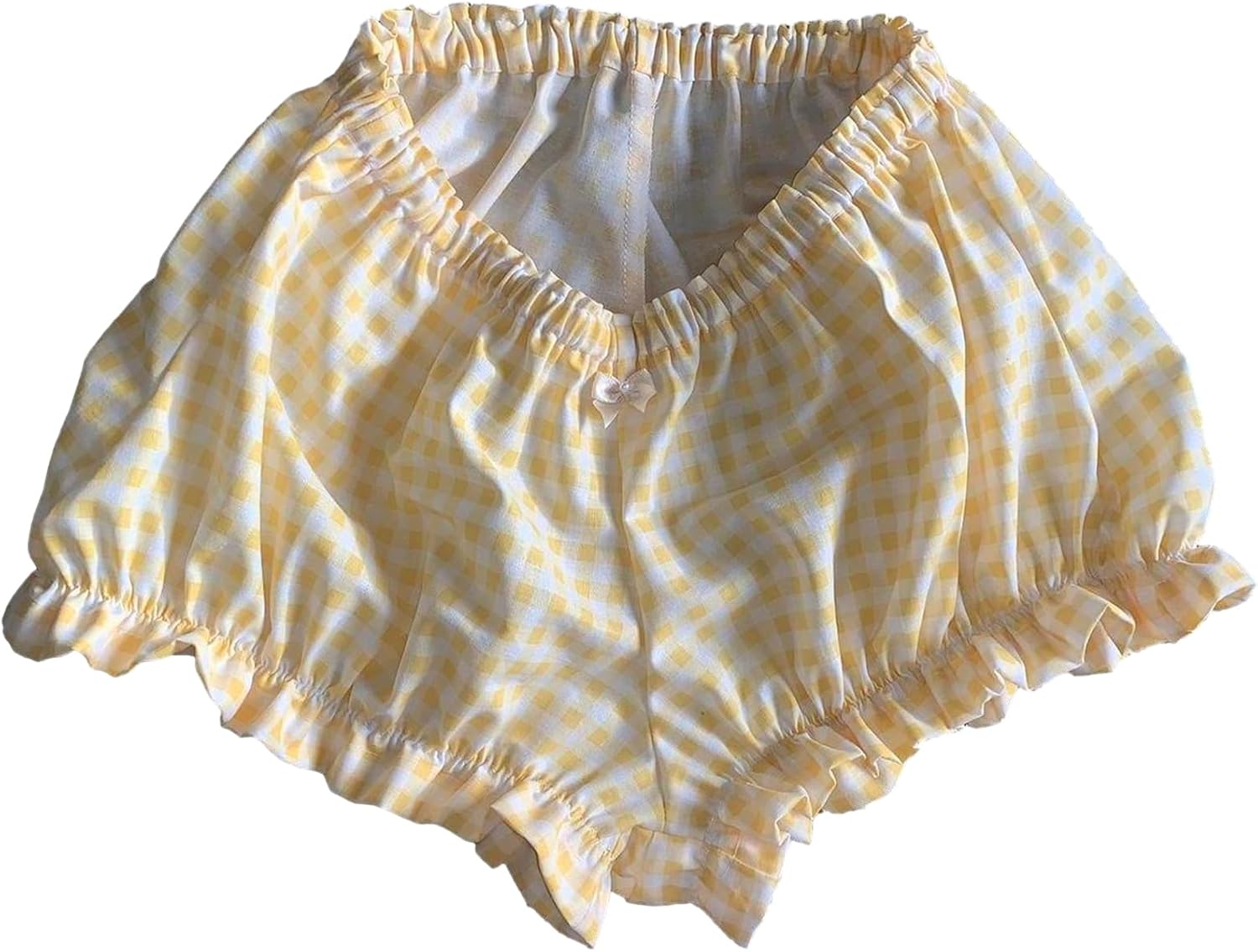 NUFIWI Womens Cute Frill Ruffle Gingham Boy Shorts Y2k Smocked Bloomers
