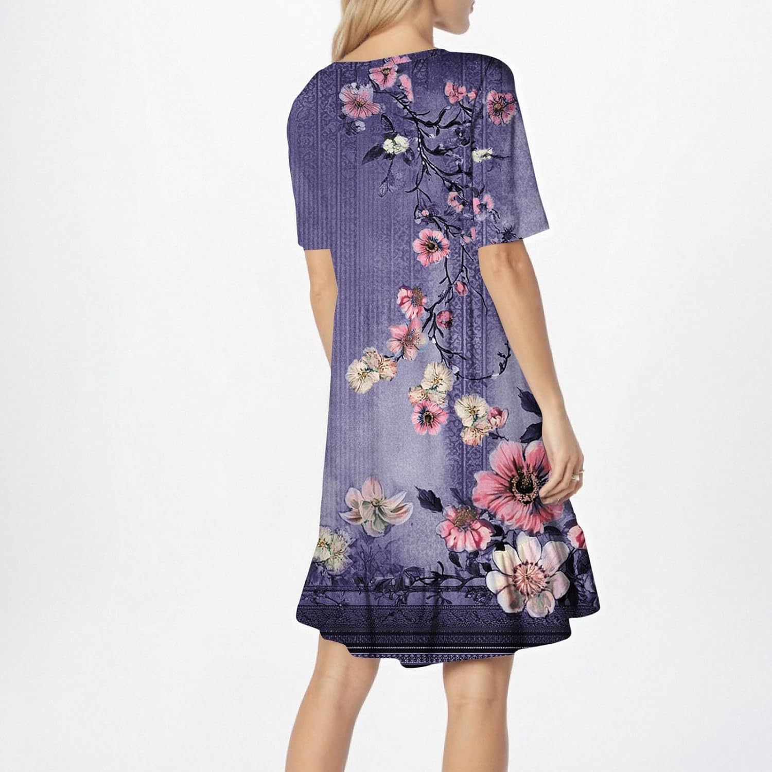Floral Printed Short Sleeve Casual Dress