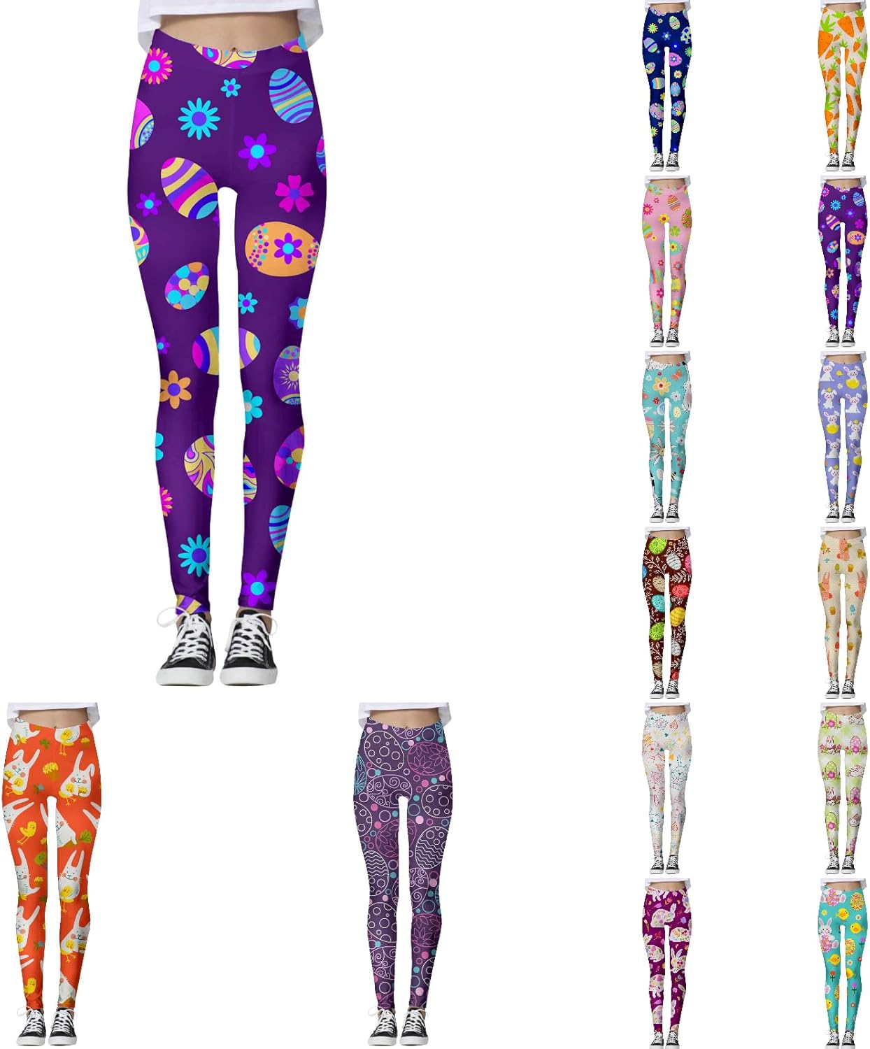 Happy Easter Day Tummy Control Yoga Leggings for Women