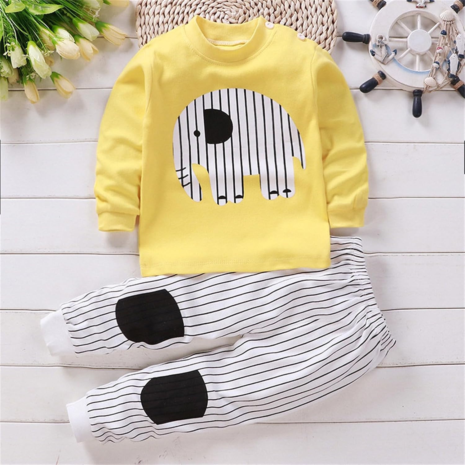 Toddler Boys Girls Outfits - Soft Stretchy Playwear for Kids