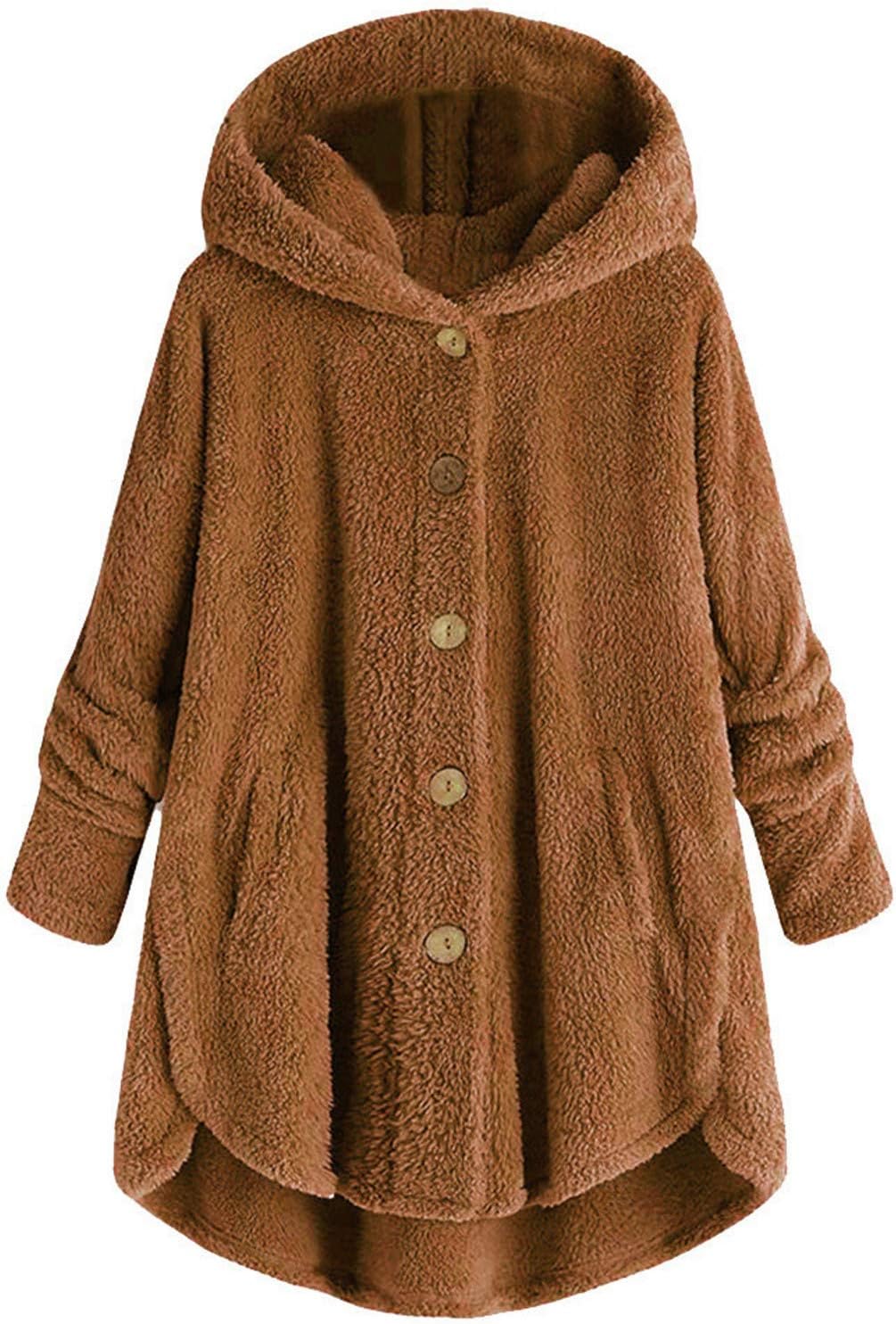 Womens Fuzzy Sherpa Jacket with Pockets