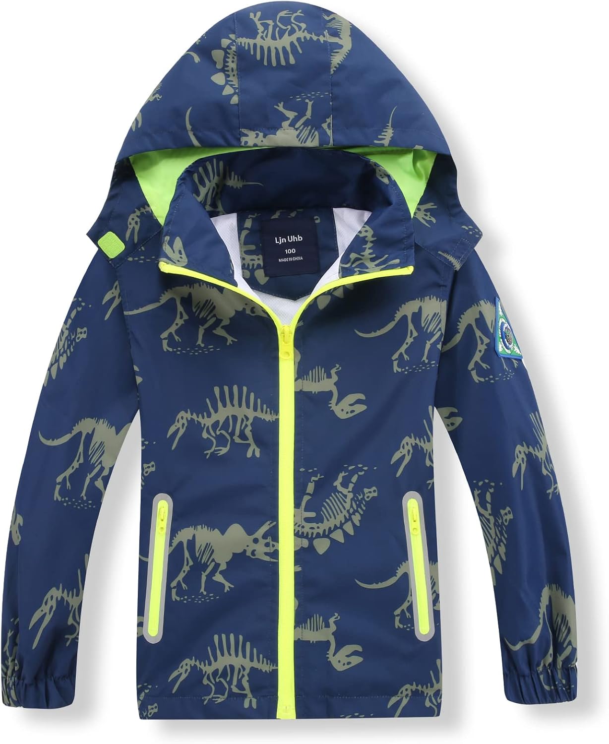 Dinosaur-RVerification Water-Proof Hooded Jacket for Boys wiping Rain in style