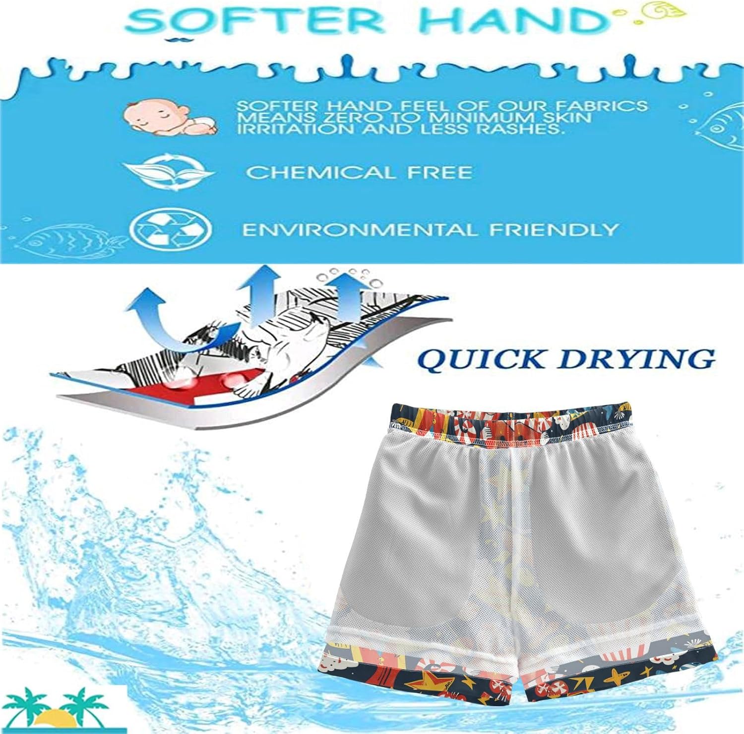 Visesunny Summer Boys Beach Shorts - Fun and Fashionable