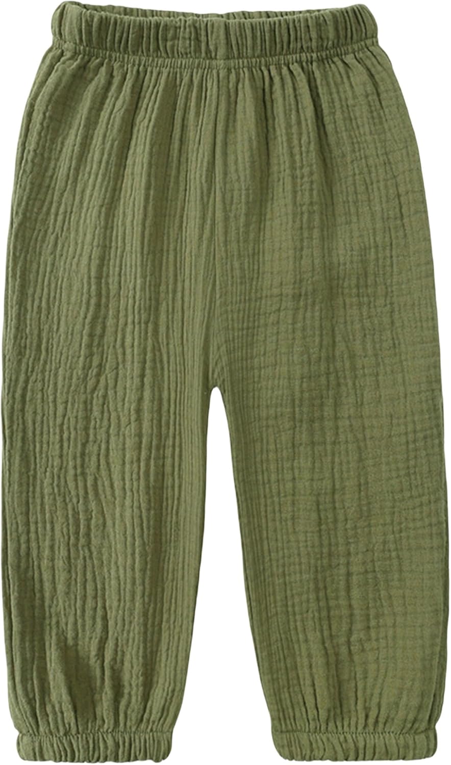 Heamoe Baby Girls Cotton Linen Pants Toddler Casual Elastic Waist Trousers