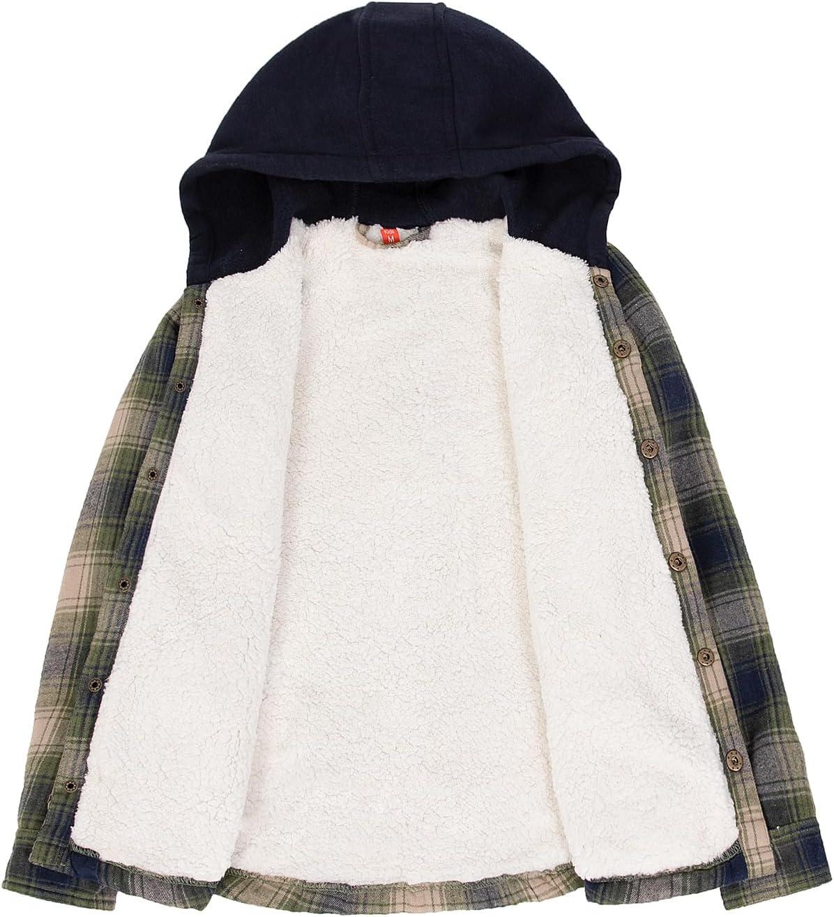 ZENTHACE Kids Sherpa-lined Flannel Shacket Jacket Cozy Warm