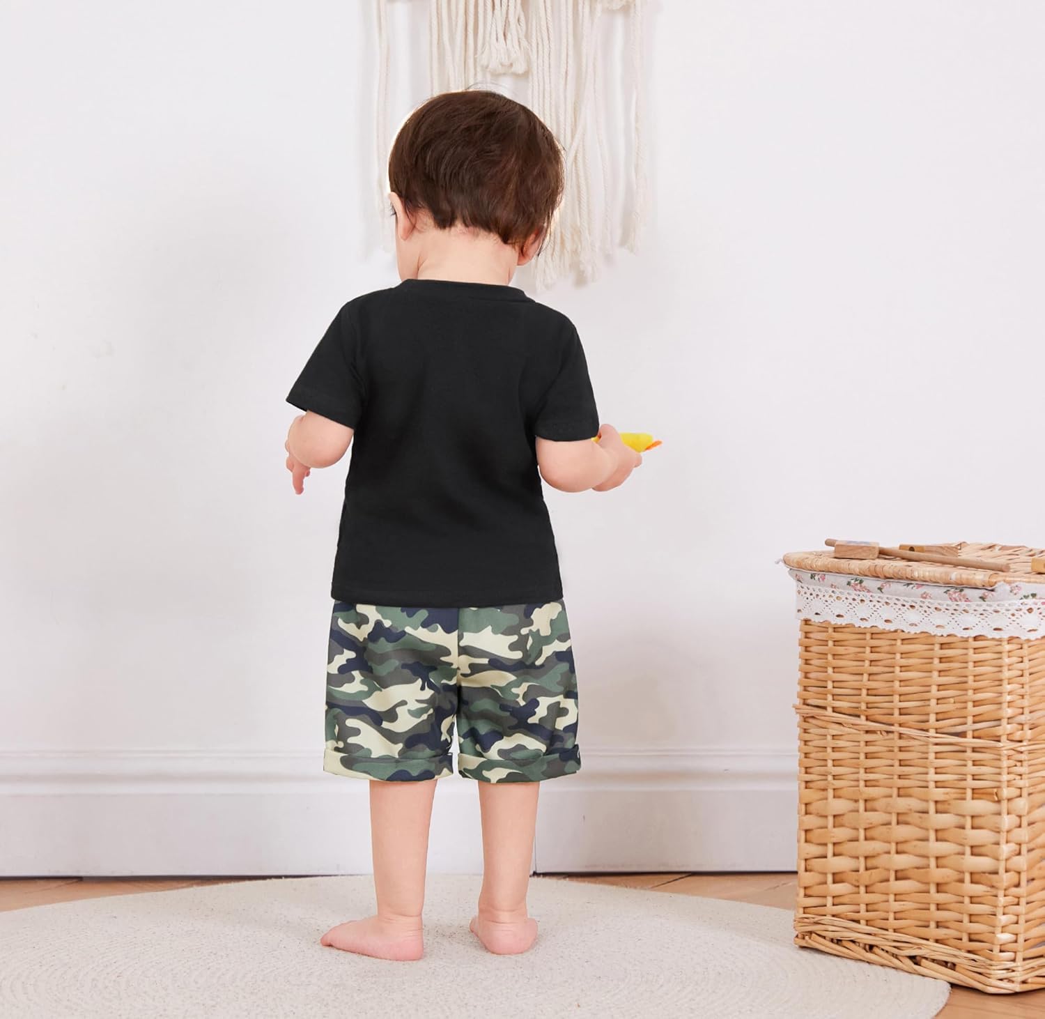 Camouflage Letter Print Toddler Boys Sets