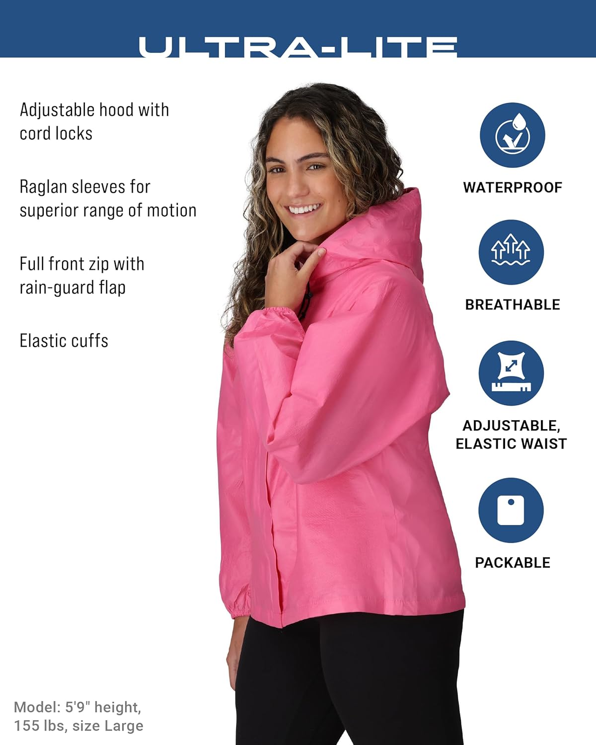 Waterproof Womens Rain Jacket