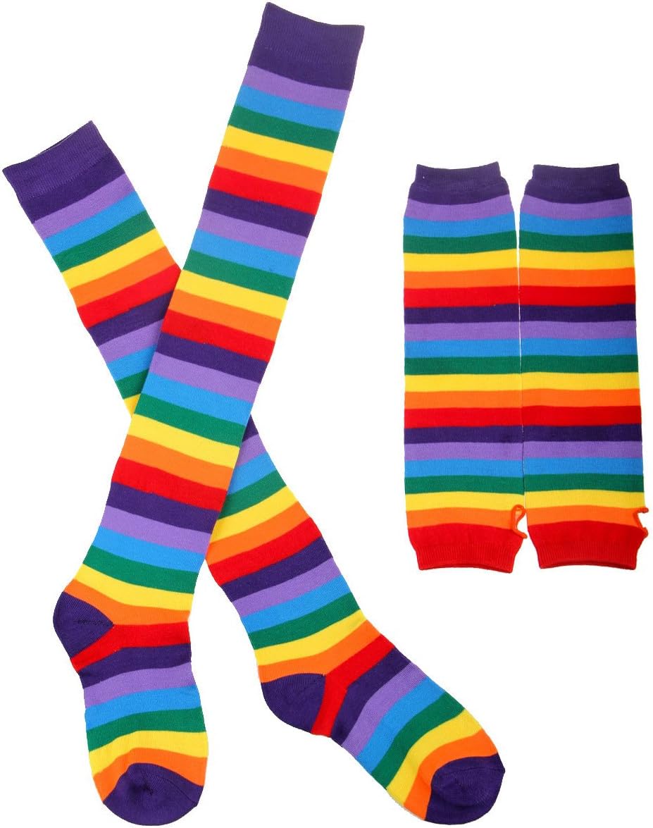Chalier Rainbow Socks Gloves Set Perfect for Weddings Parties Everyday Style