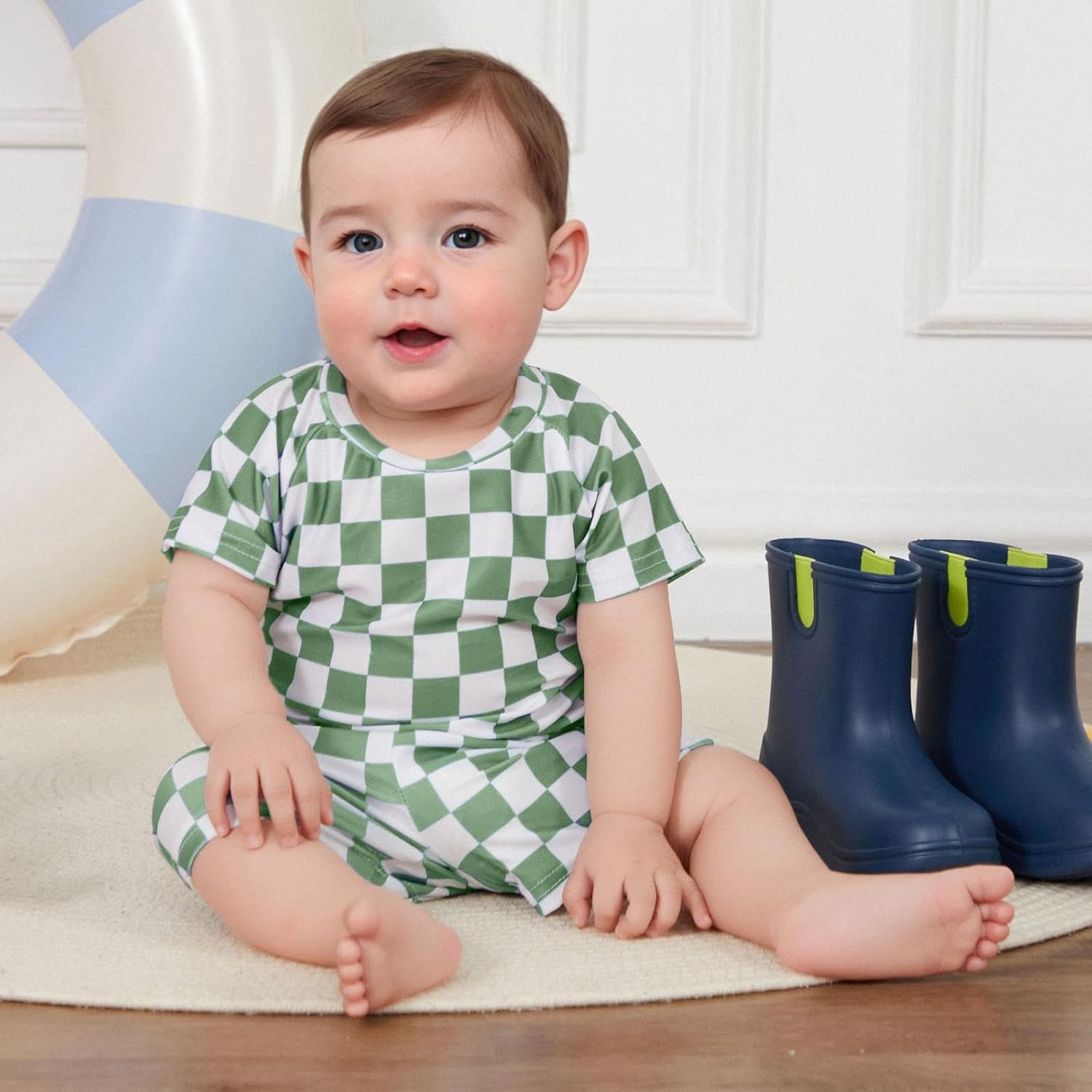 Dewadbow Toddler Boy Two Piece Swimsuit Set