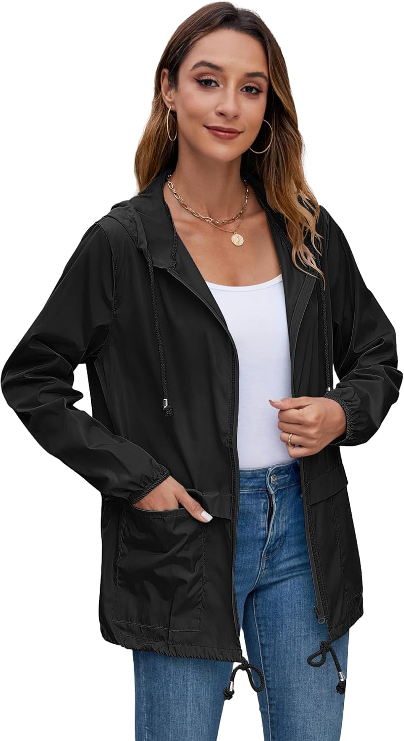 Hount Womens Lightweight Hooded Raincoat
