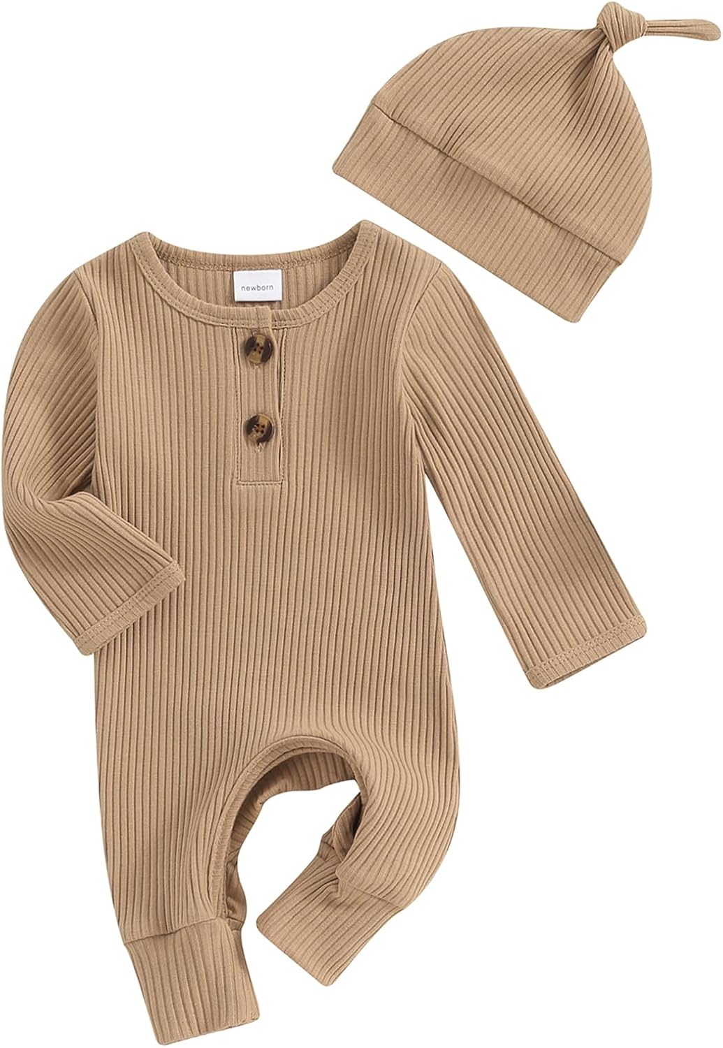 MABABY Infant Romper Set with Hat and Mittens