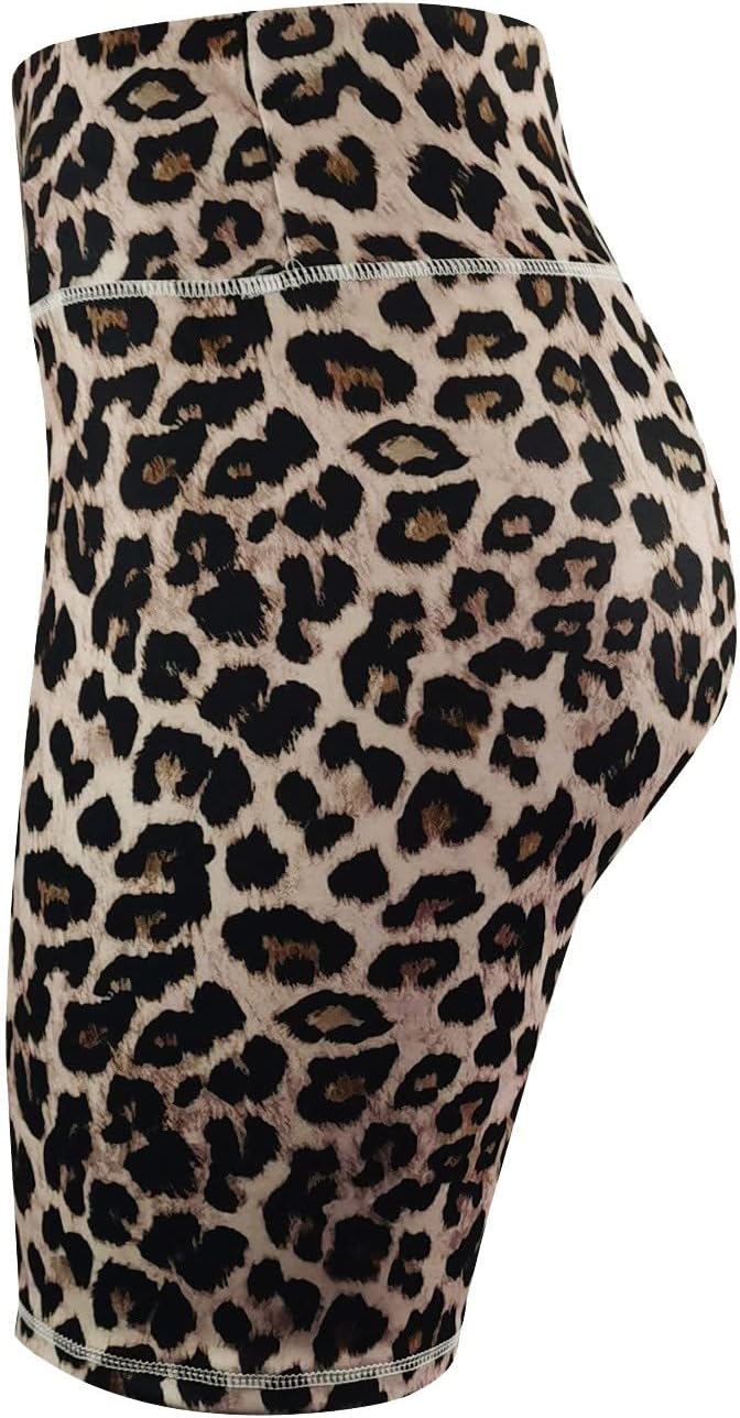 Leopard Print High Waisted Bike Shorts