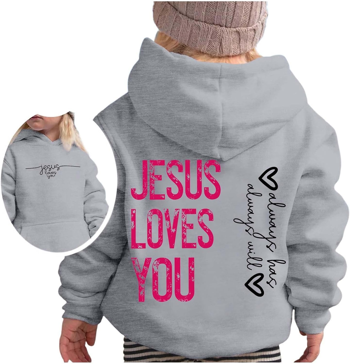 Jesus Loves You Christian Hoodie for Girls and Boys
