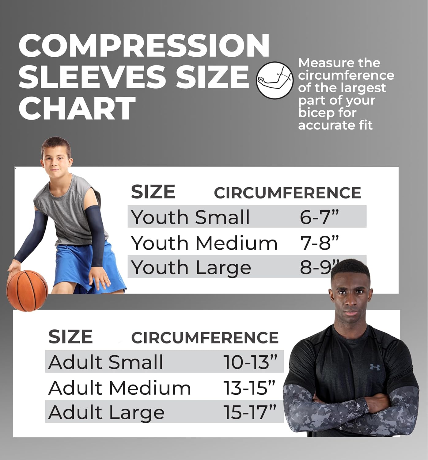 Compression Arm Sleeves for Men Women - Baseball Basketball Volleyball