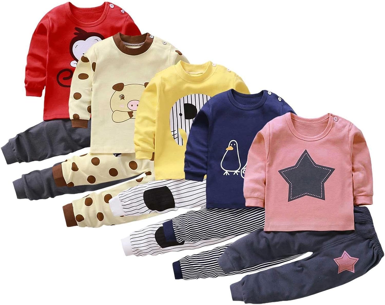Toddler Boys Girls Outfits - Soft Stretchy Playwear for Kids