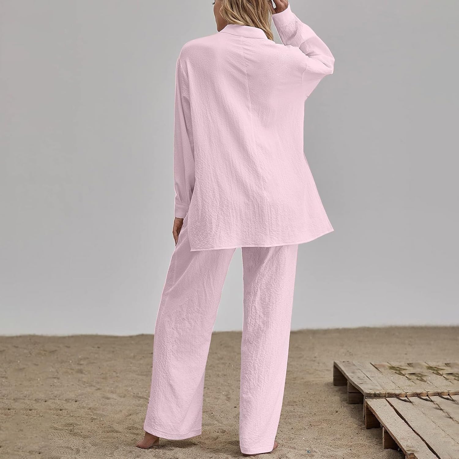 Stylish 2-Piece Button Down Linen Set for Women