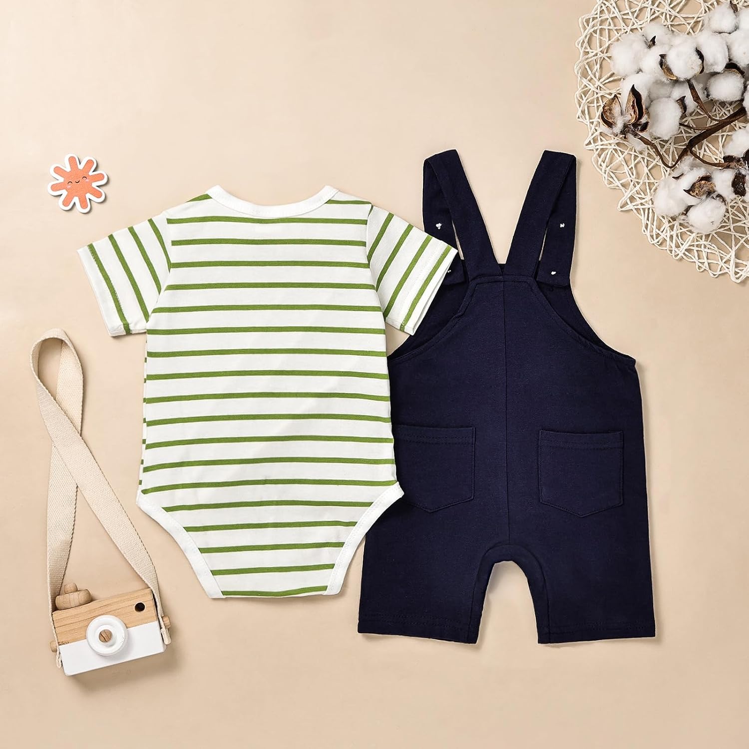 TOKIAGO Stripe Romper Set for Babies