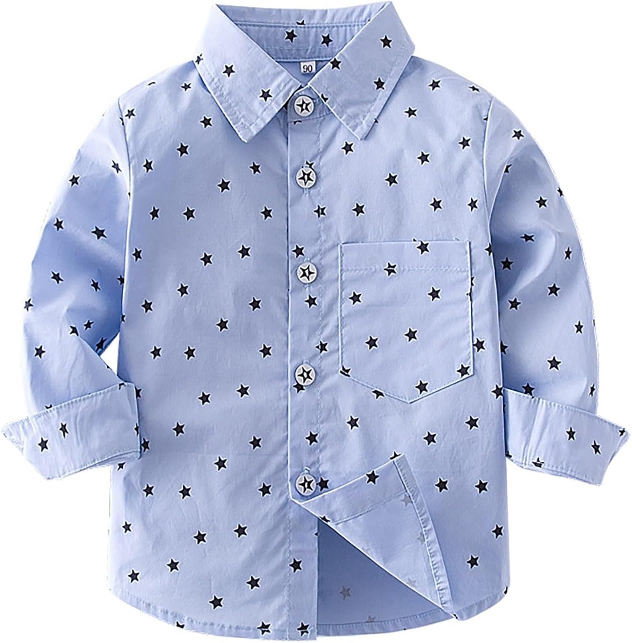 BABY BOY PLAIN SHIRT LONG SLEEVE TIE NECK TOP