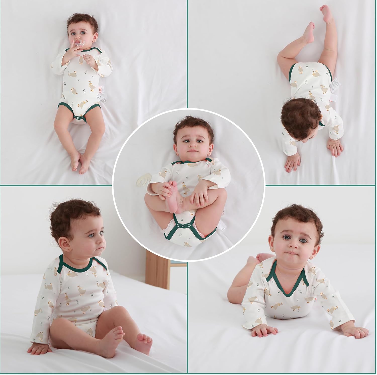 LAT Newborn Unisex Romper Set for Baby Boys Girls