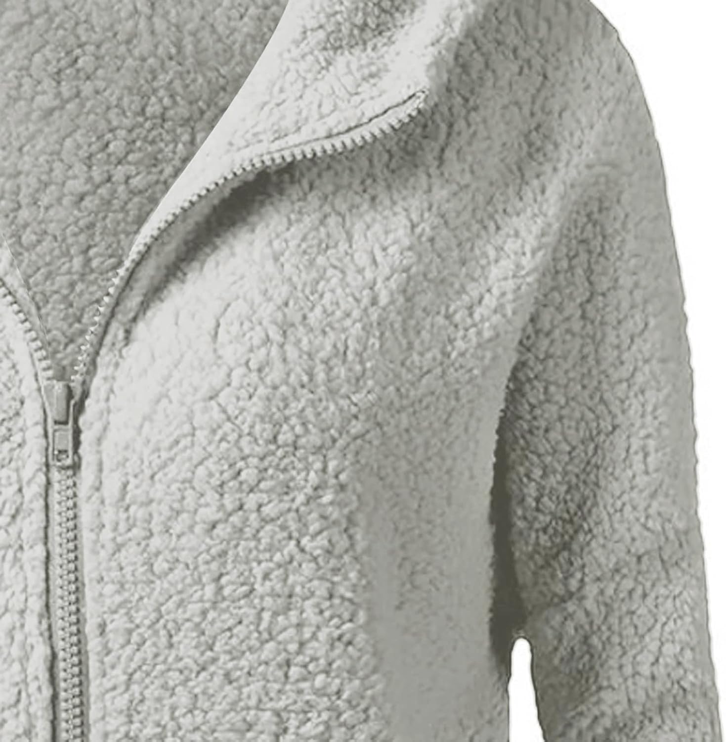 GOFULY Oversized Zip Up Sherpa Fleece Jacket for Women