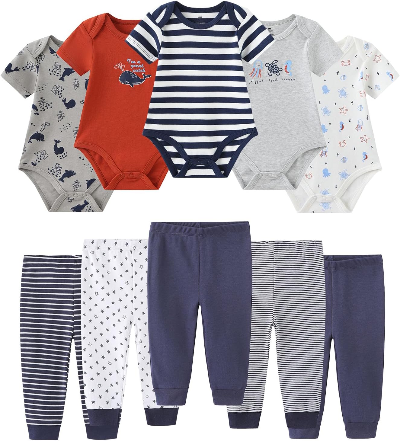 Baby Bodysuit and Pant Set Cotton Soft Newborn Outfits