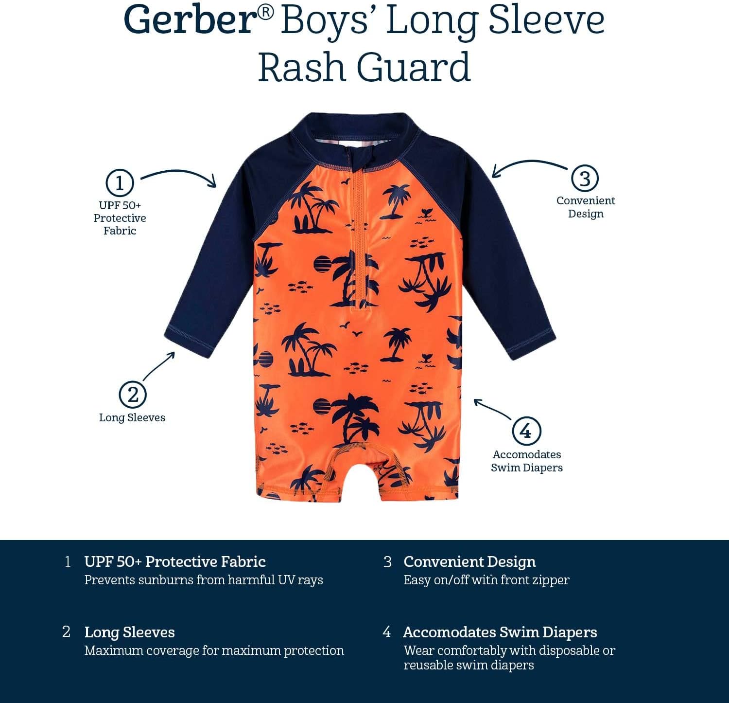 Gerber Baby Boys Toddler Swimming Rashguard