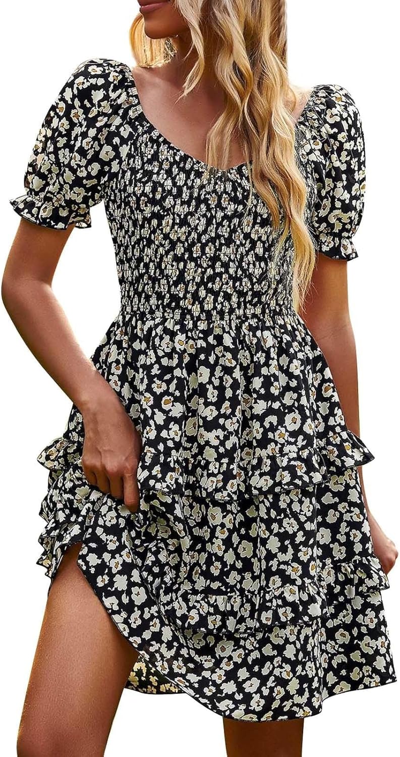 Floral Ruffle Stress-Free Midi Dress for 2025 vacation
