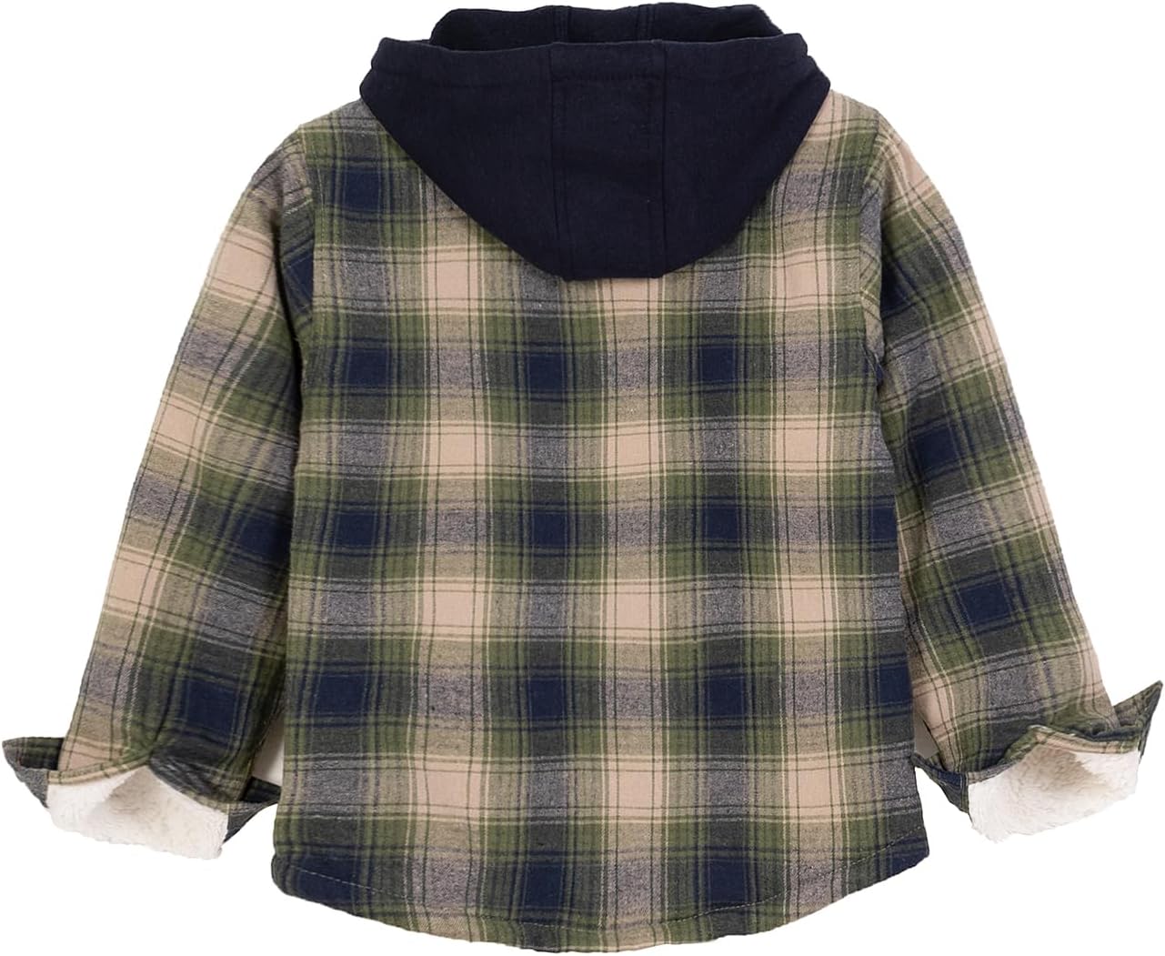 ZENTHACE Kids Sherpa-lined Flannel Shacket Jacket Cozy Warm