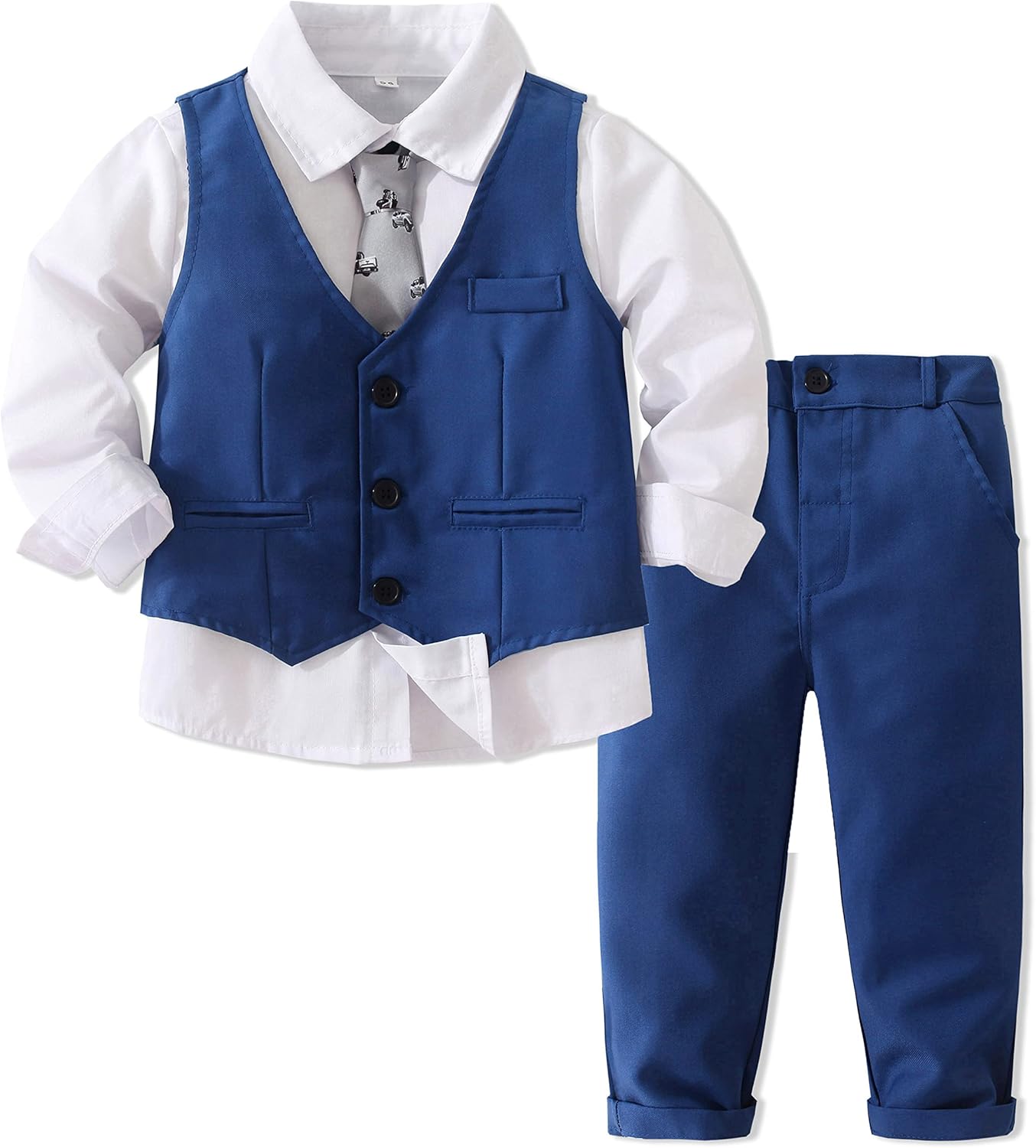Kimocat Boys 4-Piece Formal Suit Set mens gentleman style outfit