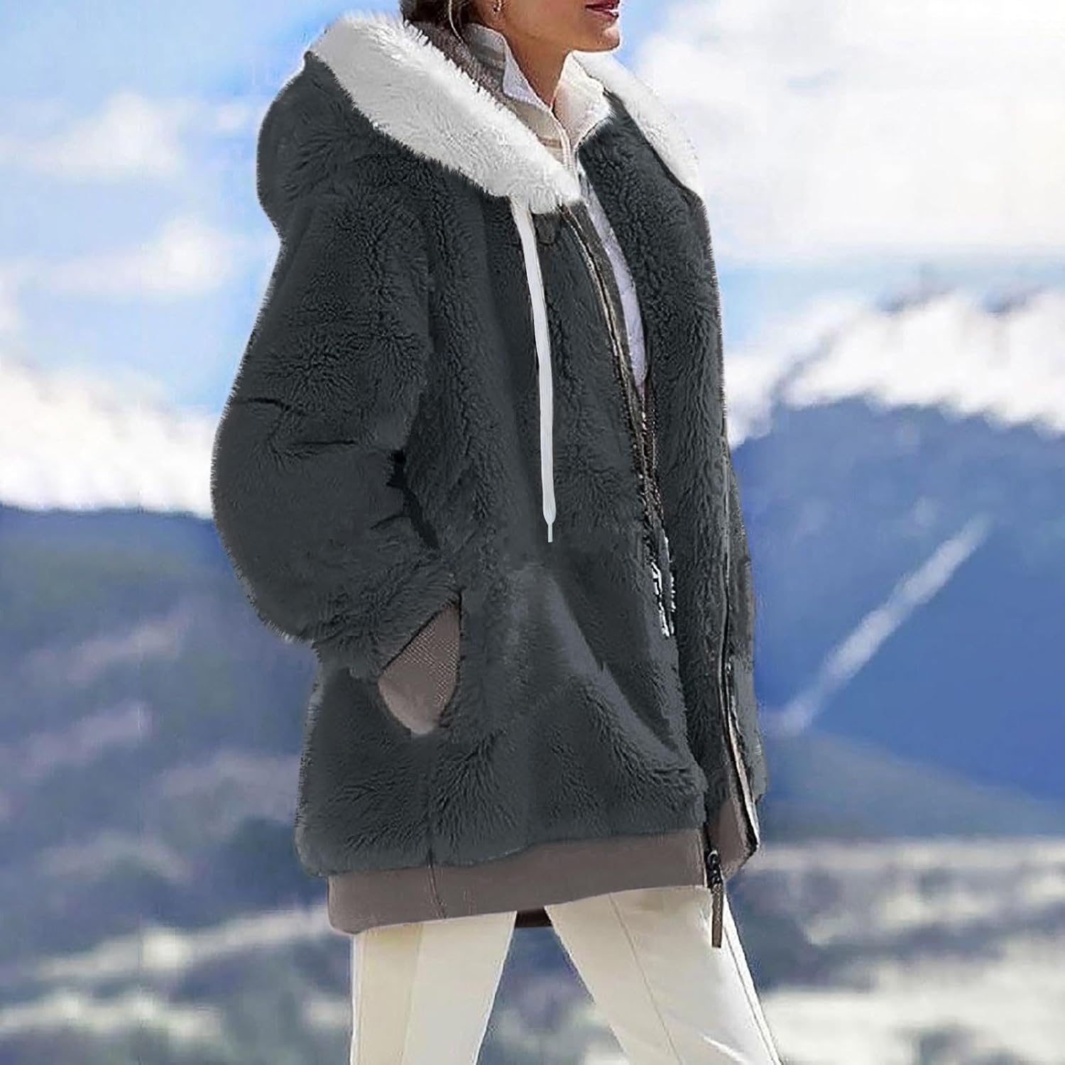 Warm Fuzzy Winter Coat for Women 2024