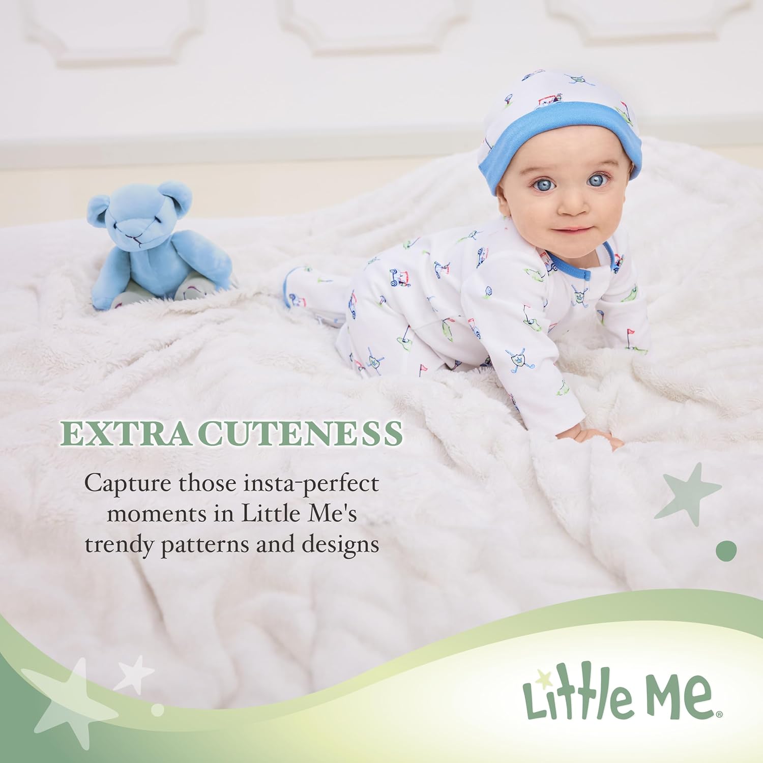 Little Me Baby Girls Cable Knit Sweater and Cap Set