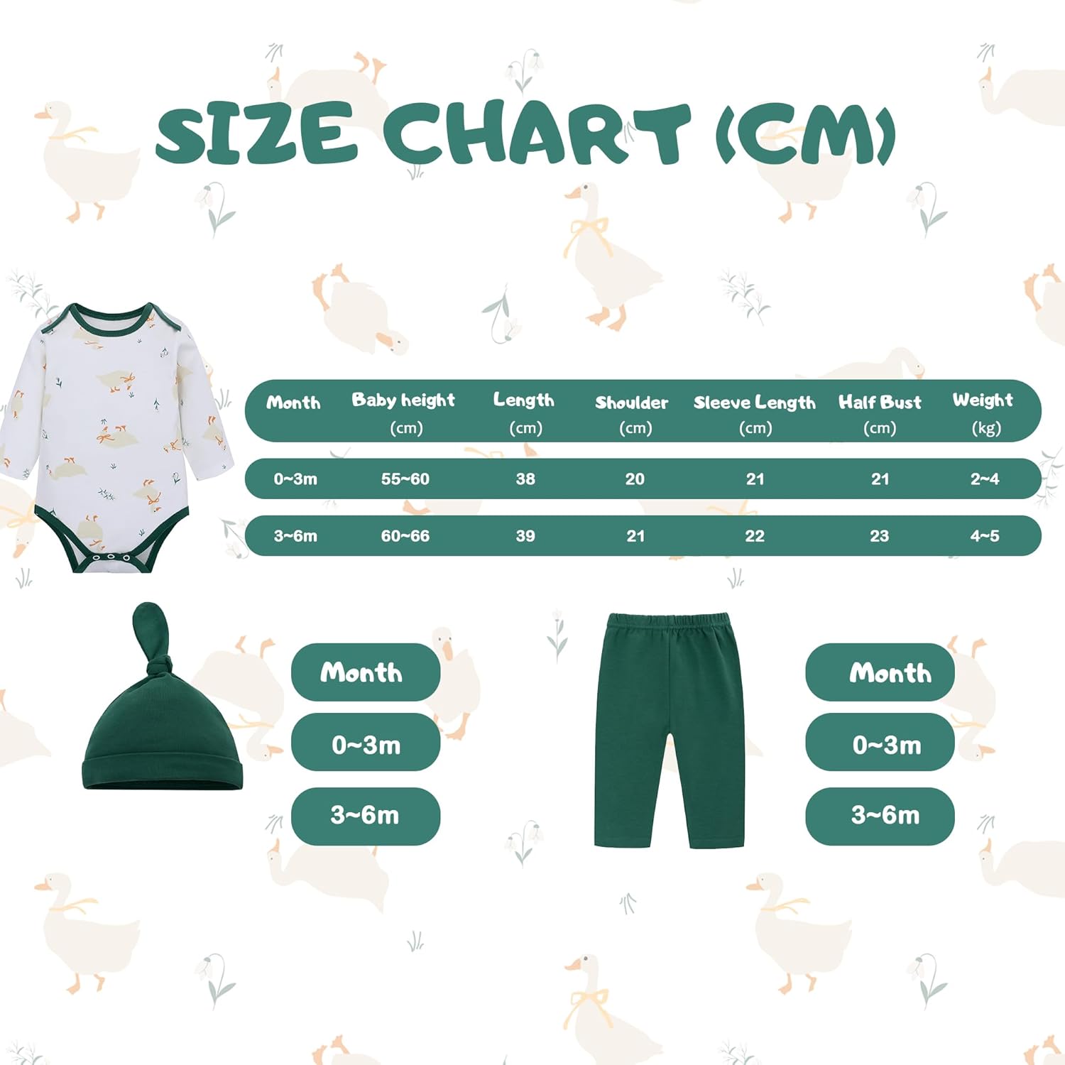 LAT Newborn Unisex Romper Set for Baby Boys Girls