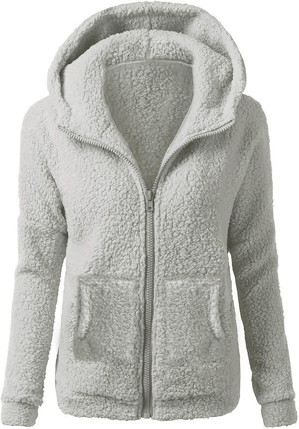GOFULY Oversized Zip Up Sherpa Fleece Jacket for Women