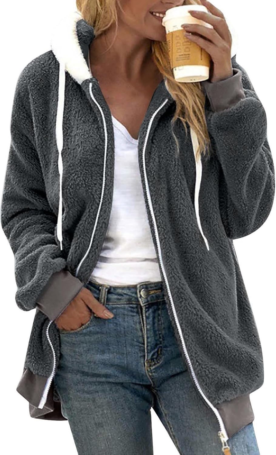 Warm Fuzzy Winter Coat for Women 2024