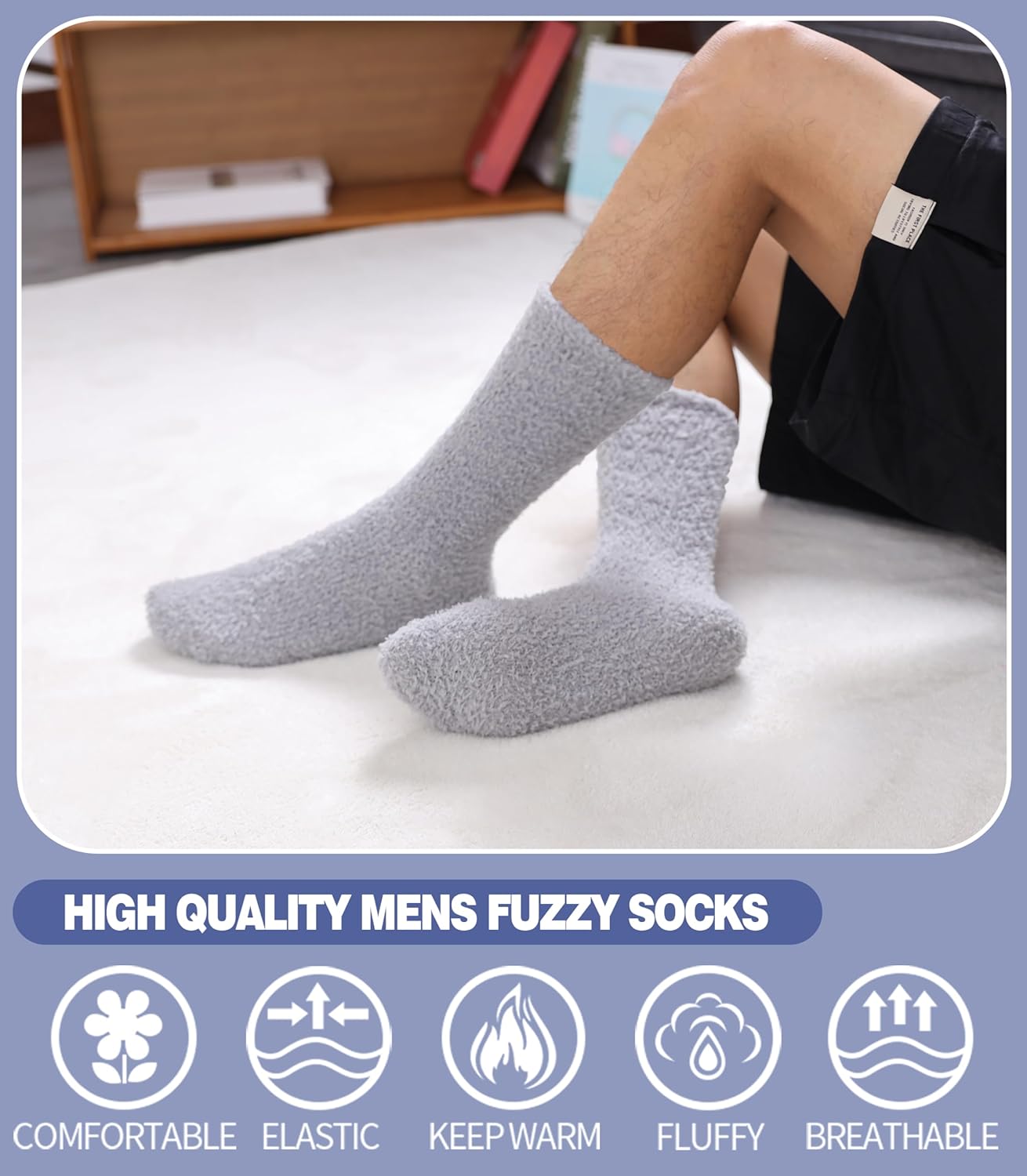 Warm Fuzzy Socks for Men Women Cozy Winter Slipper Socks