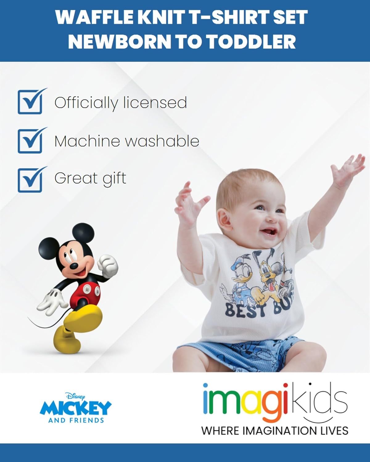 Disney Waffle Knit T-Shirt and Shorts Outfit Set for Infants