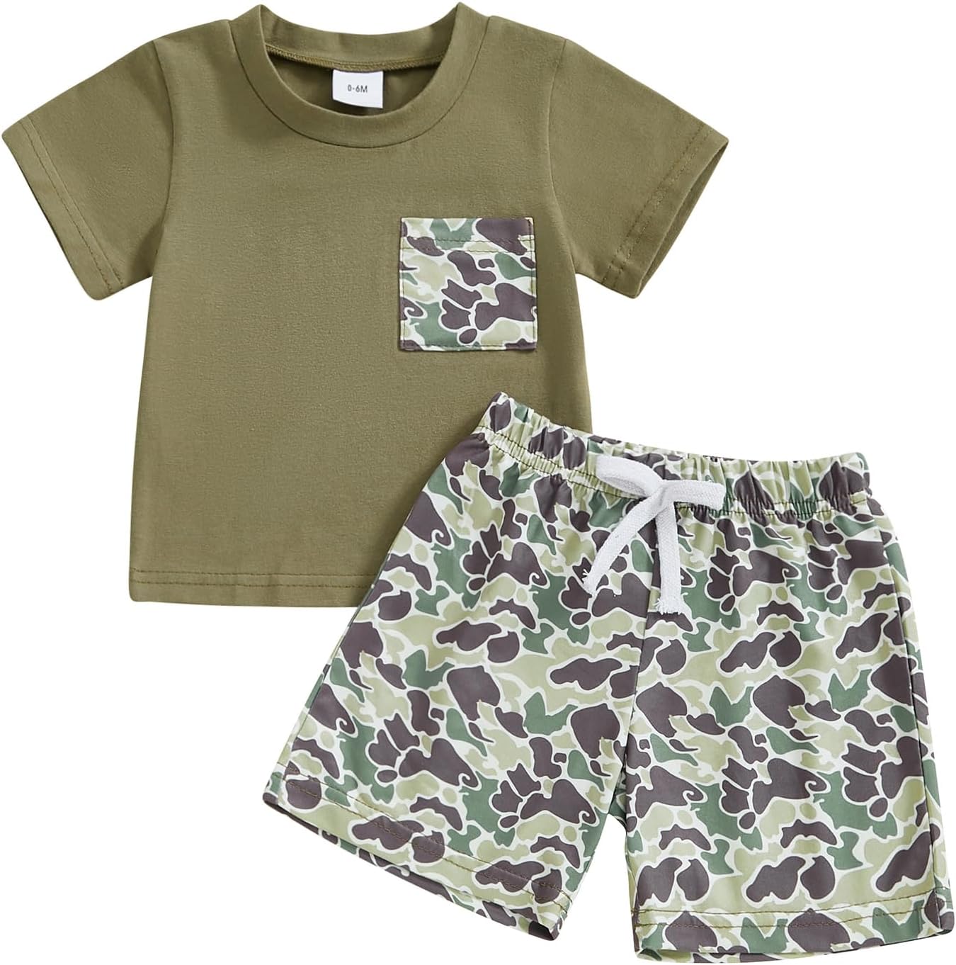 Kid-Friendly Summer Outfit Retro Duck Hunting Shirts Shorts Set