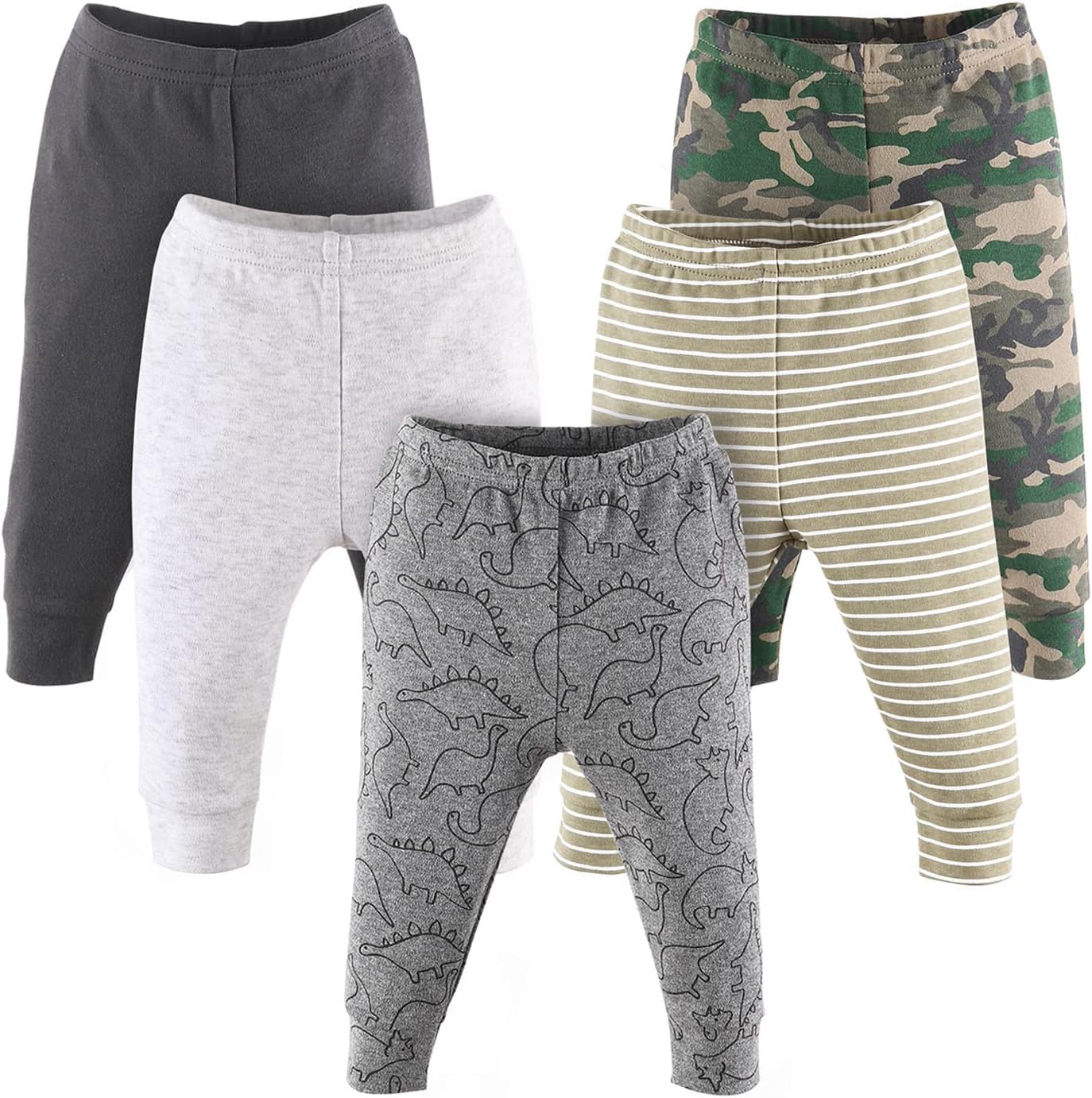 The Peanutshell 5 Pack Dinosaur Baby Pants Set 100 Cotton
