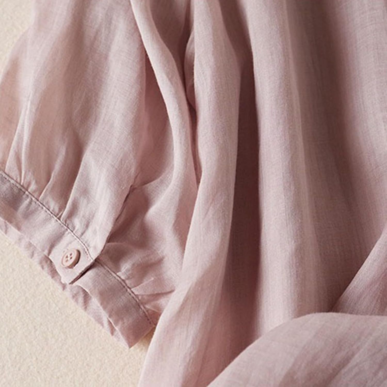 Retro Summer Top for Women Casual Trendy Linen Blur