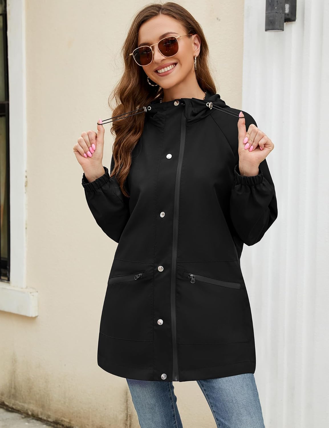Bloggerlove Womens Waterproof Rain Jacket