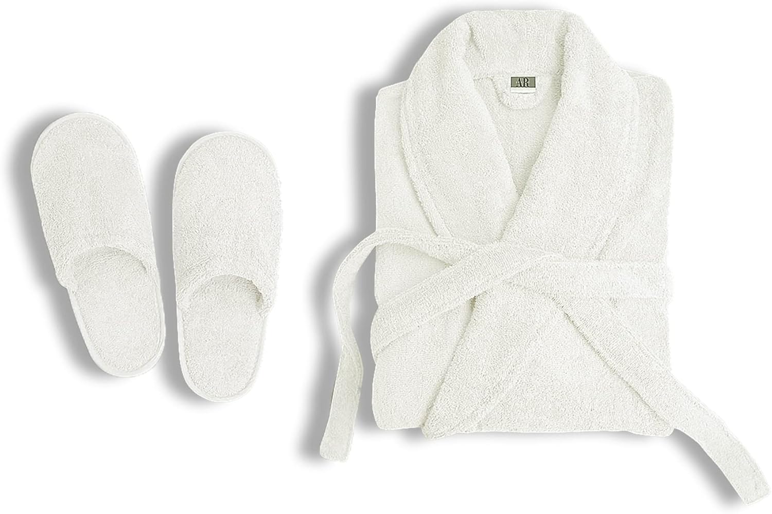 Premium Cotton Terry Bathrobe and Slipper Set