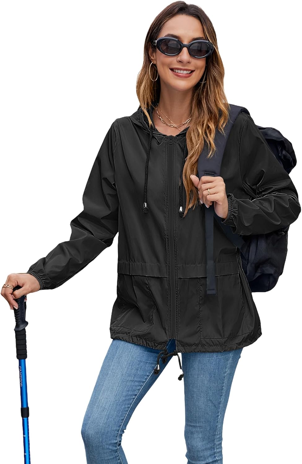 Hount Womens Lightweight Hooded Raincoat