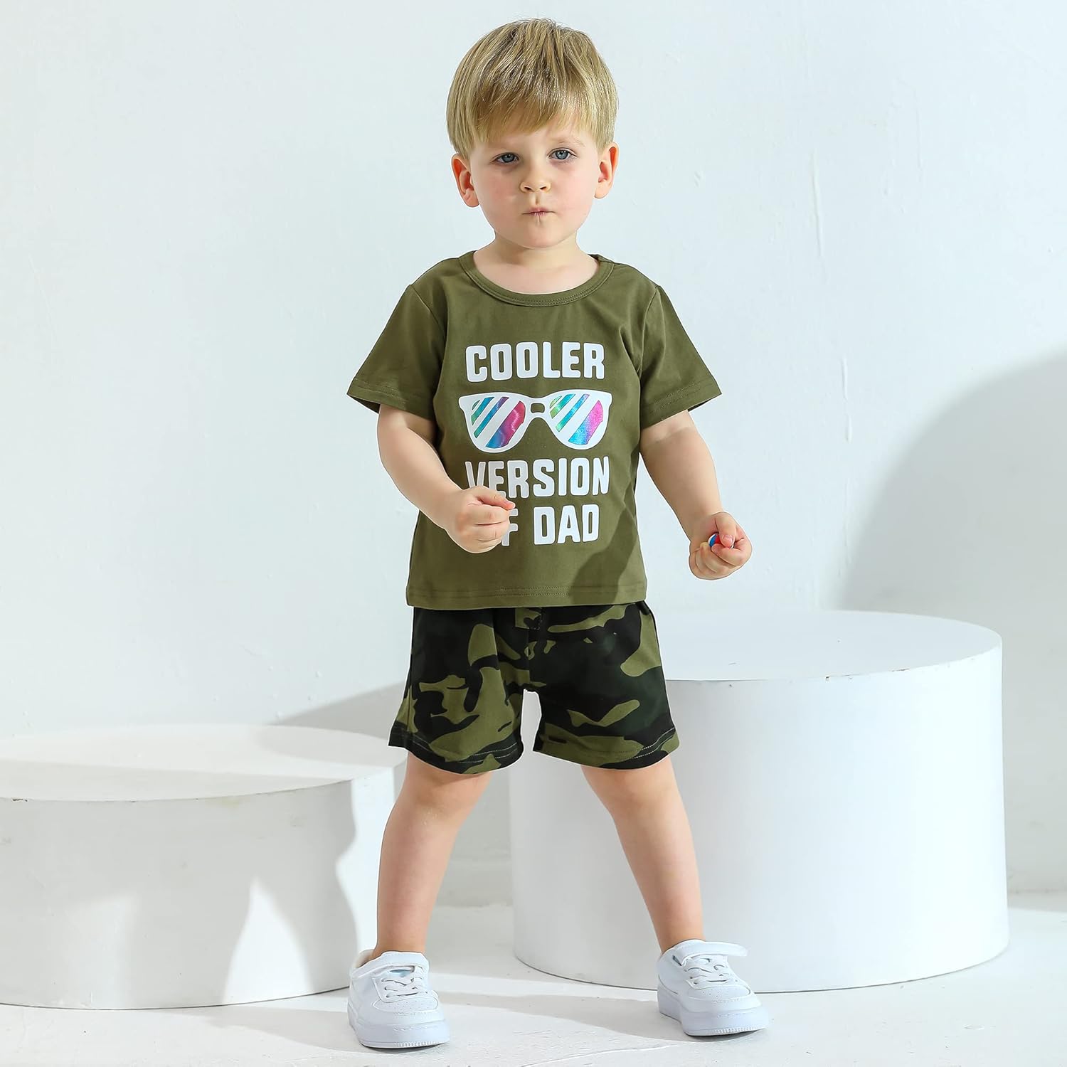 DISAUR Toddler Boys 2PCS Summer Short Sleeve Set with Pants