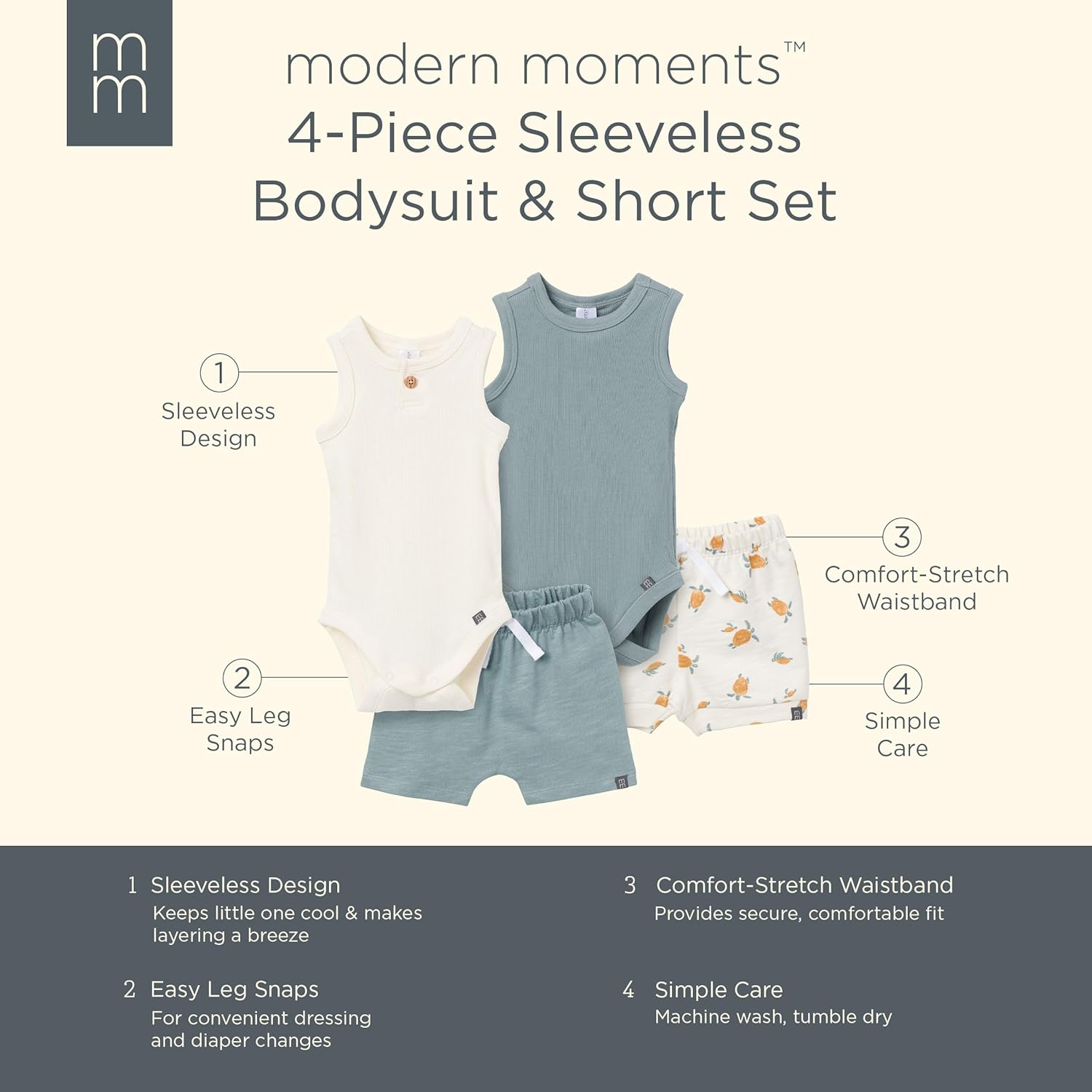 Modern Moments by Gerber Baby Boys Ribbed 4-Piece Set
