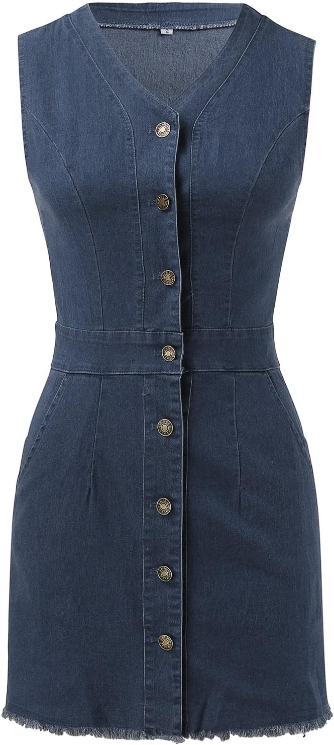 Stylish Blue Jean Bodycon Dress for Women