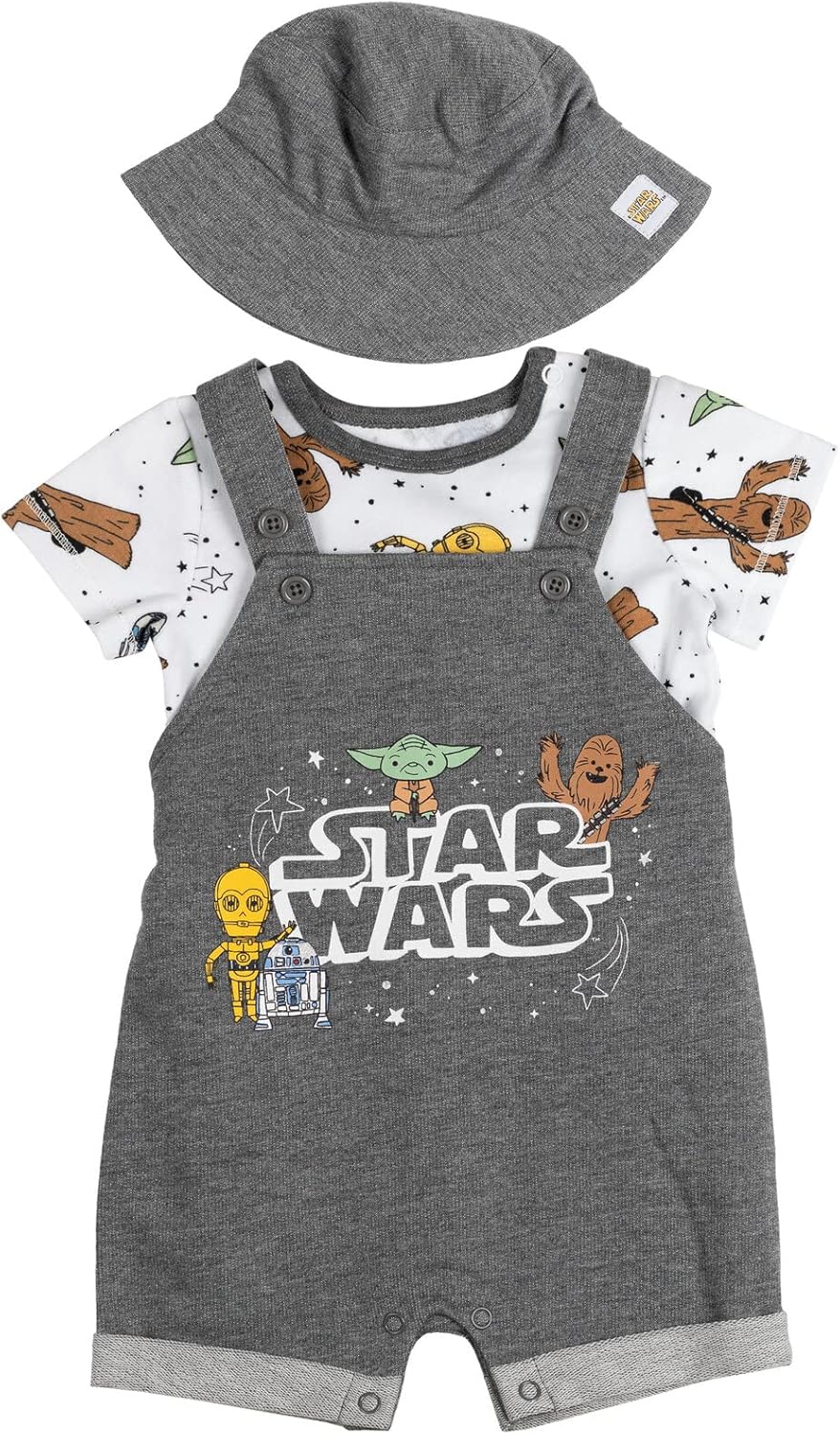 Officially Licensed Chewbacca R2-D2 Yoda 3-Piece Set for Babies