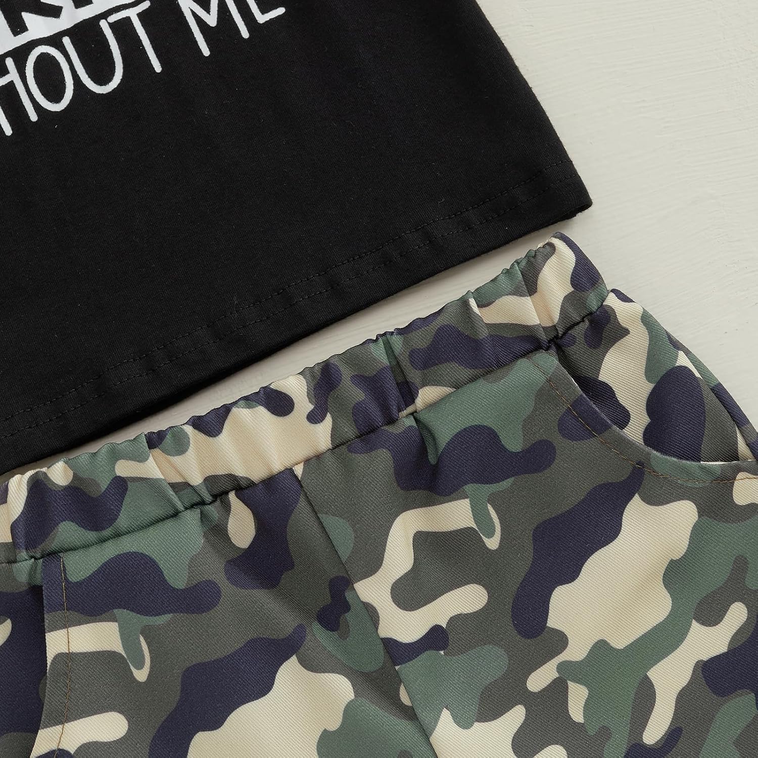 Camouflage Letter Print Toddler Boys Sets