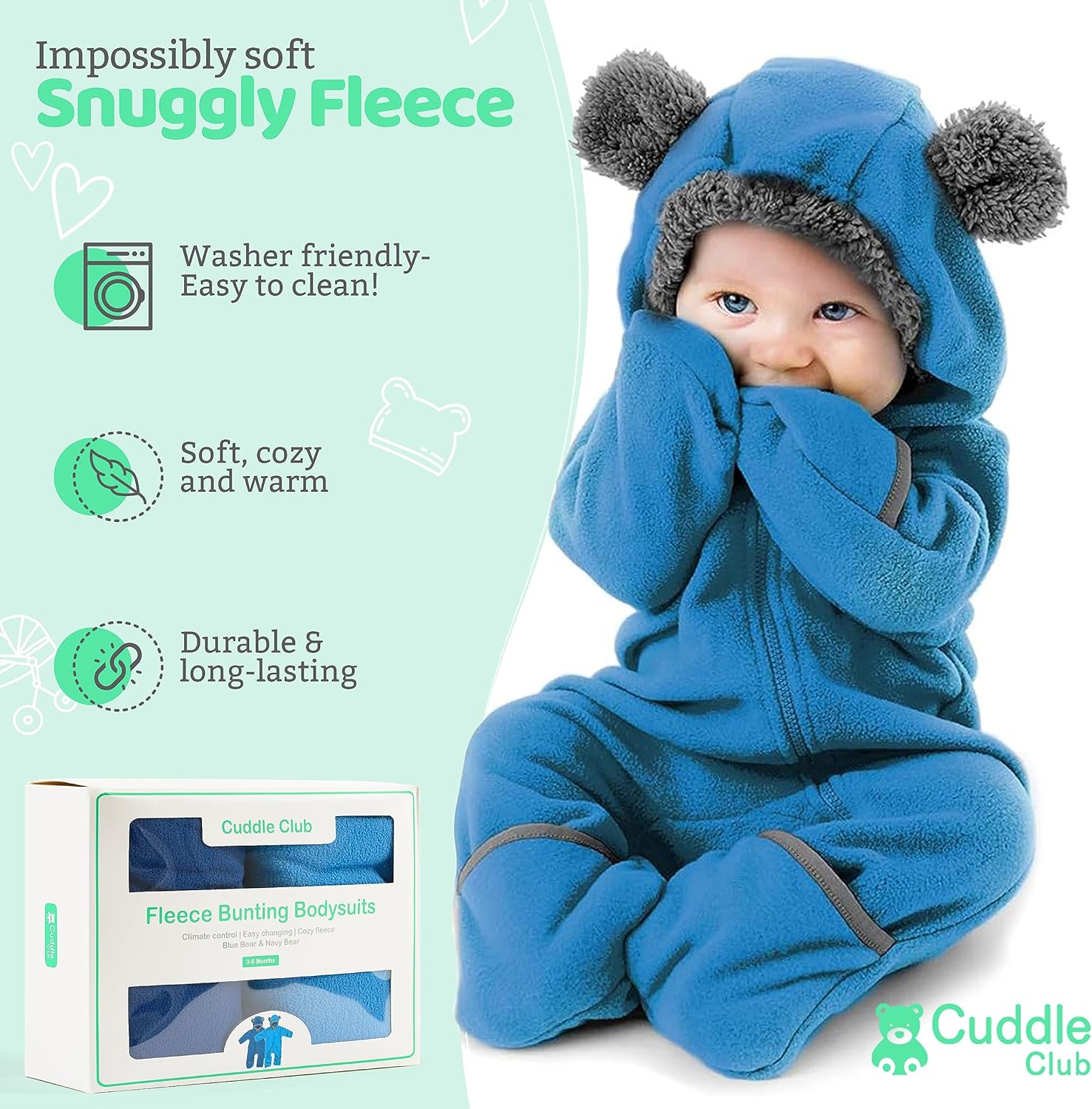 Cuddle Club Cozy Toddler Fleece Jumpsuit