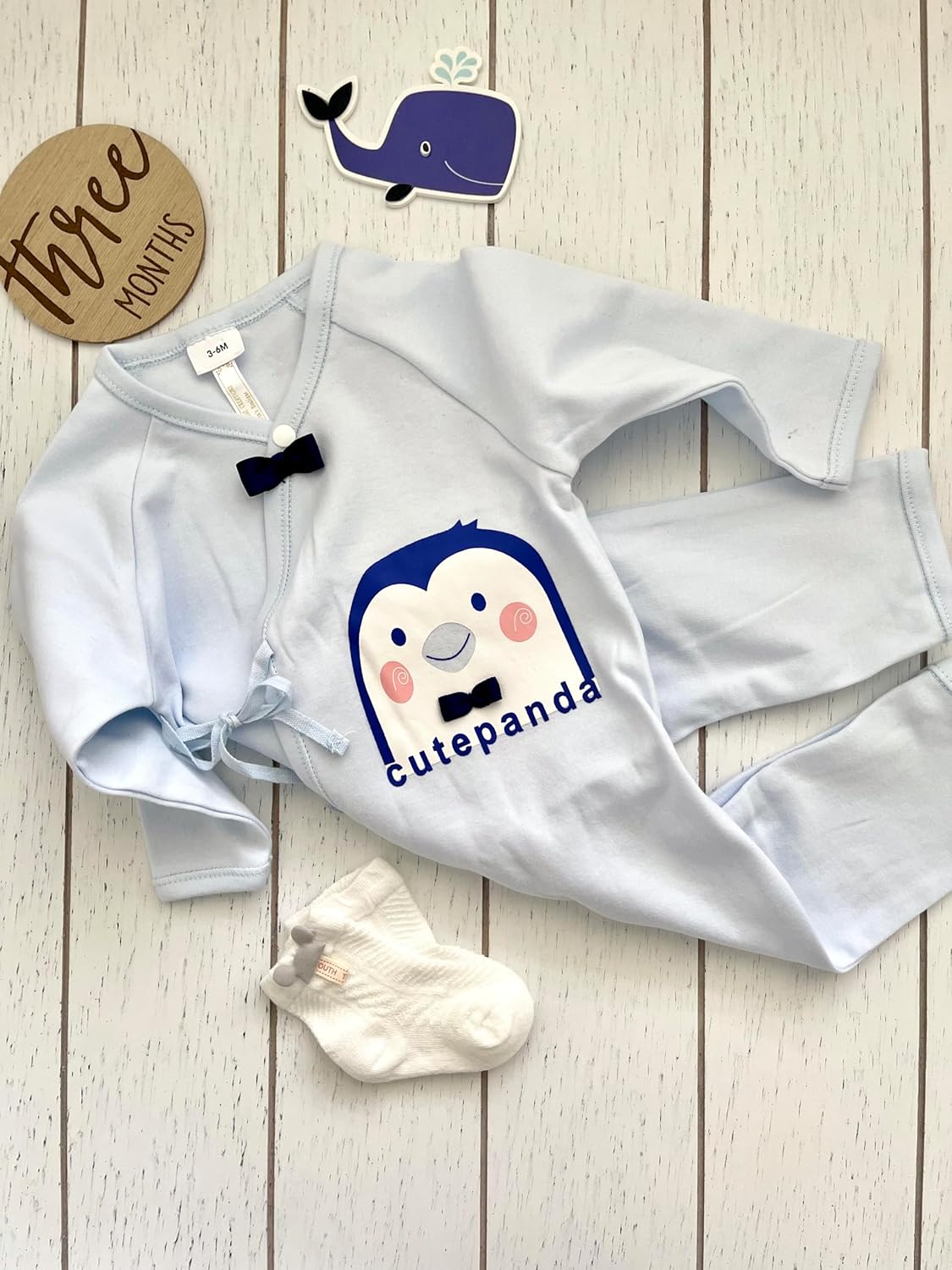 Adorable Baby Boy Pj Set Penguin 3-6