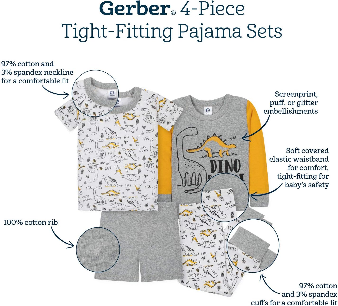 Comfortable and Secure Pajama Set for Gerber-Approved Toddler